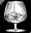 Vintage engraving isolated cocktail set illustration drink ink sketch. Alcohol background glass silhouette menu art. Black and white hand drawn vector image
