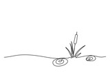 Fototapeta Dinusie - Reed or marsh hornwort, one line drawing vector illustration.