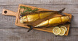 Golden smoked fish ( mackerel ) and ingredient