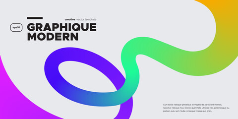Poster - wavy shape with colorful gradient. vector illustration.