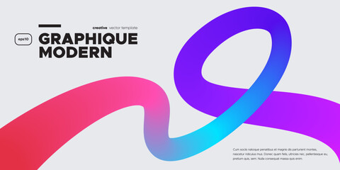 Poster - wavy shape with colorful gradient. vector illustration.