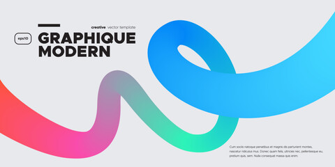 Poster - wavy shape with colorful gradient. vector illustration.