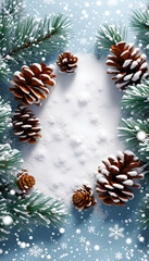 Wall Mural - Beautiful winter card background with copy space