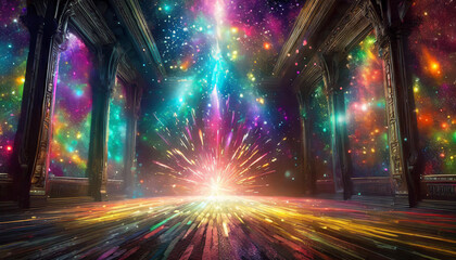 spiritual colorful lights of the galaxy