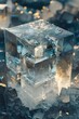 Captivating Crystal Cube Displaying Intricate Facets and Mesmerizing Shadows