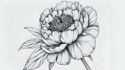 Canvas Print - hand drawn poppy flower