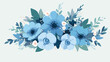 Flower composition of paper blue flowers. Bouquet c