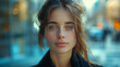 © Aliaksandra - Portrait of a beautiful young woman in the city at sunset