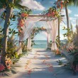 Schöner Hintergrund einer Hochzeitsfeier am Strand