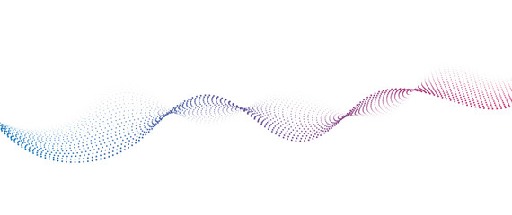 Flowing Dot Wave halftone gradient pattern on transparent background
