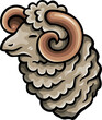 Cute sheep animal funny cartoon clipart illustration
