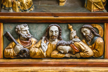 Wall Mural - Saint PeterÕs cathedral, Beauvais, France. Detail of the Marissel Passion altarpiece in a side chapel depicting Jesus Christ with disciples before being caught by Roman soldiers