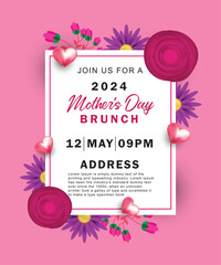 Mother's day invitation party poster template