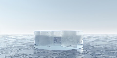 Wall Mural - a large ice block sits on the surface of the water