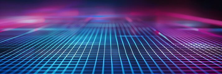 Poster - A blue and purple background with a grid of squares