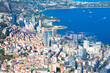Monte Carlo: panoramic view of the city with blue sea in Summer