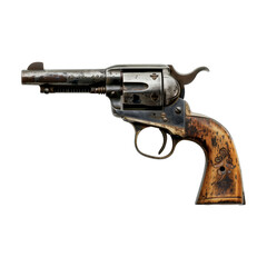 Wall Mural - A gun with a wooden handle and a silver barrel