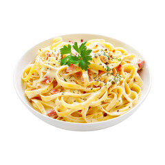 Wall Mural - A bowl of pasta with a garnish of parsley