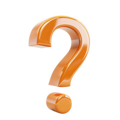 3d question mark icon isolated on transparent background