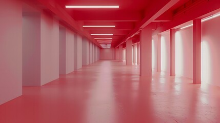 Canvas Print - red corridor in the office