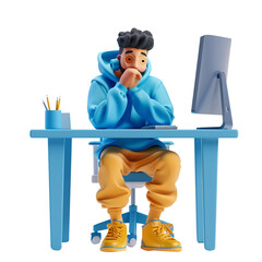 3d render programmer on laptops in an office setting