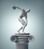 Fototapeta  - Greek athlete statue throwing the discus.