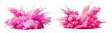Fototapeta Na sufit - Set of pink explosion smoke isolated on transparent background.