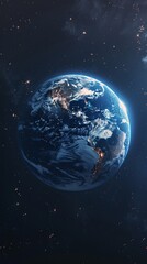 earth in space in the center of the frame