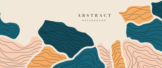 Wall Mural - Abstract mountain background vector. Topographic art with line art texture. Abstract art wallpaper for prints, decoration, interior decor, wall arts and canvas prints.