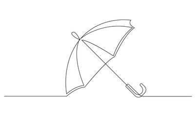 Vector continuous one simple single abstract line drawing of umbrella concept of safety and security