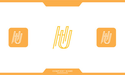 HU, UH, H, U, Abstract Letters Logo Monogram