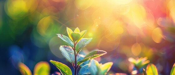 Sunlight on a small plant