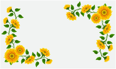 Sticker - Beautiful Sun Flower Corner Design