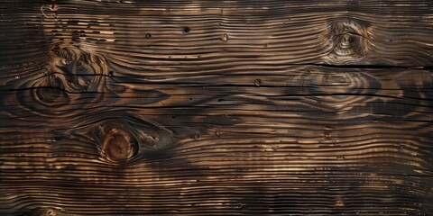 Sticker - Close-up of stained wooden planks with rich grain textures