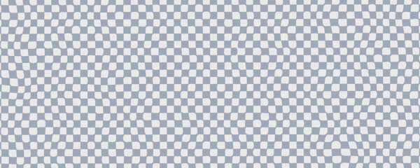 Aufkleber - Trippy checkerboard background. Retro psychedelic checkered wallpaper. Wavy groovy chessboard surface. Distorted geometric pattern. Abstract monochrome vector backdrop
