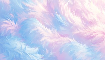 Poster - A fluffy, pastel-colored background with soft pink and blue fur textures for an adorable aesthetic.