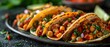 Authentic Mexican Street Food: Enchiladas, Tacos, and More. Concept Mexican Cuisine, Enchiladas, Tacos, Street Food, Authentic Recipes