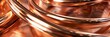 Elegantly swirling copper patterns with shiny reflective surfaces suggest a sense of luxury and high-end design