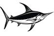© PixelDreamer - atlantic blue marlin black and white vector