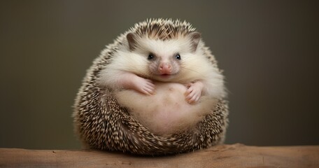 a cute baby hedghig showing his belly