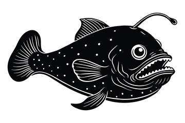 Wall Mural - black and white blobfish vector