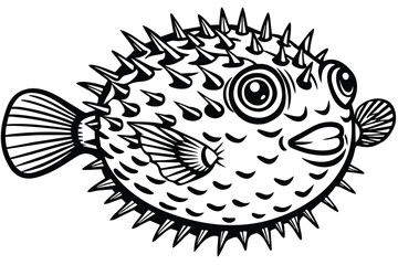 Wall Mural - fugu pufferfish vector