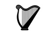 © Merry - harp silhouette vector art illustration