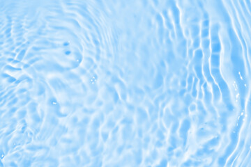 Wall Mural - Abstract transparent water shadow surface texture natural ripple on blue background