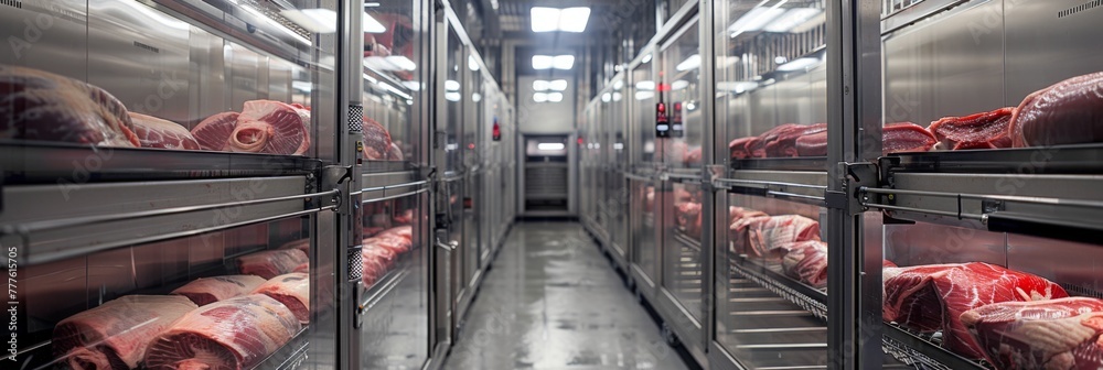 Cow Cold Storage Industrial refrigeration unit, where multiple fresh frozen cow ...
