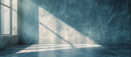 Poster - An empty room with a window where sunlight enters, highlighting a concrete wall.