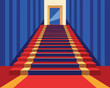 VIP luxury entrance with red carpet vector illustration