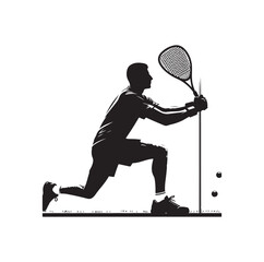 Squash players Silhouette vector illustration