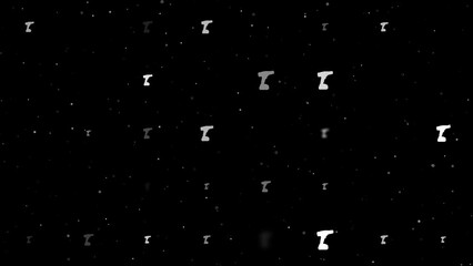 Poster - Template animation of evenly spaced electric screwdriver symbols of different sizes and opacity. Animation of transparency and size. Seamless looped 4k animation on black background with stars