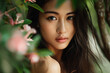 An elegant and stunning portrait of a beautiful Asian woman, exuding grace, confidence, and timeless beauty
